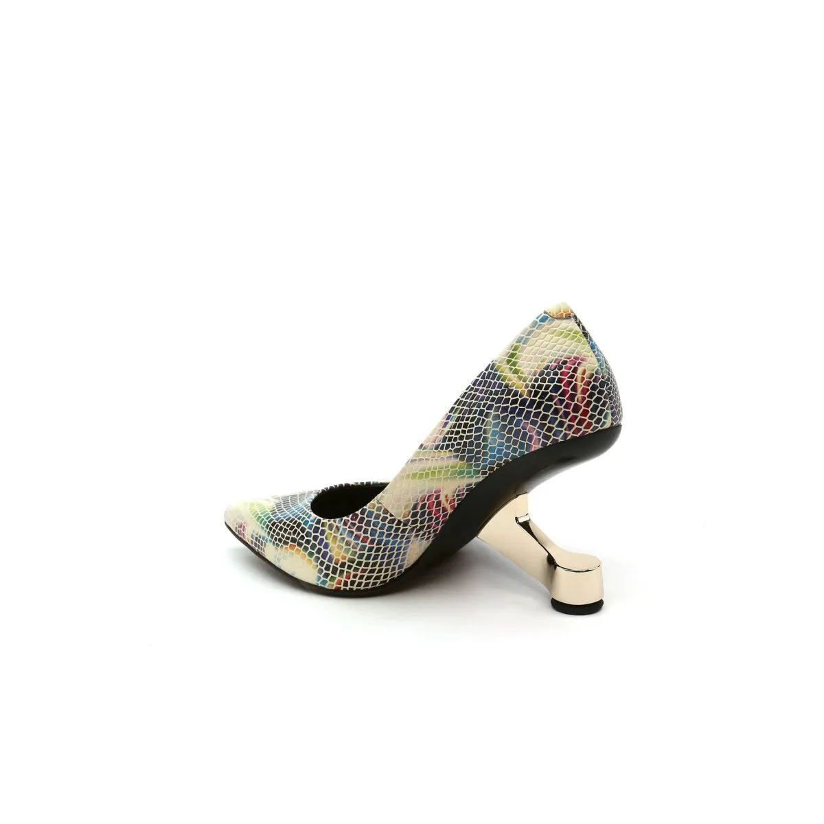 Sleek Pointed Toe Glass Heel Pumps