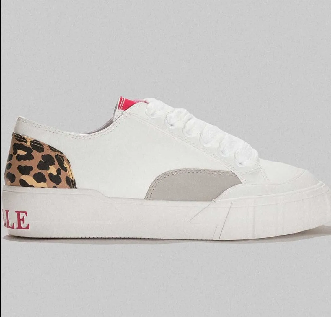 SNEAKERS BIANCA DETTAGLIO ANIMALIER