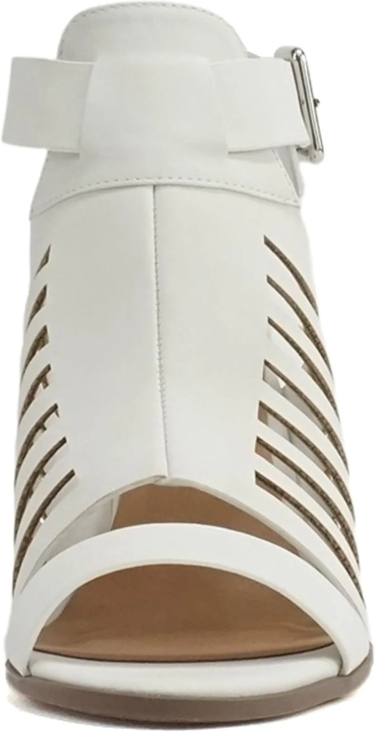 Soda Yummy ~ Gladiator Cutout Stacked Heel Sandal Shoes with Adjustable Ankle Buckle