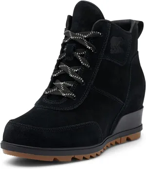 Sorel Women's Evie Sport Lace Bootie  Waterproof Suede & Leather  Wedge Ankle Sneaker  Booties