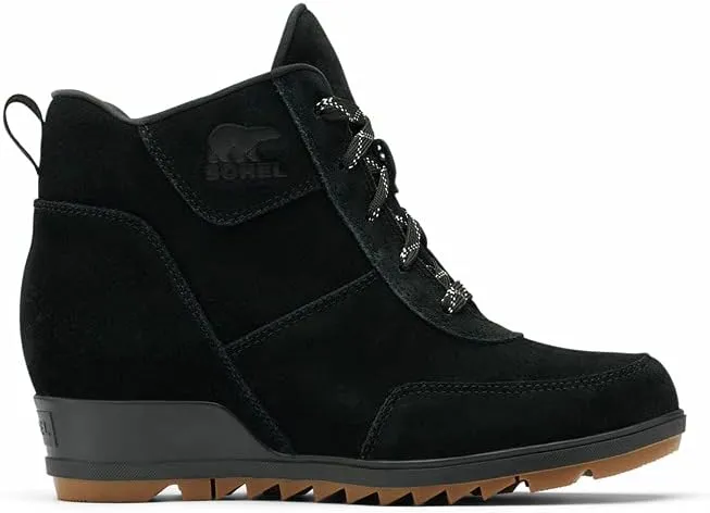 Sorel Women's Evie Sport Lace Bootie  Waterproof Suede & Leather  Wedge Ankle Sneaker  Booties