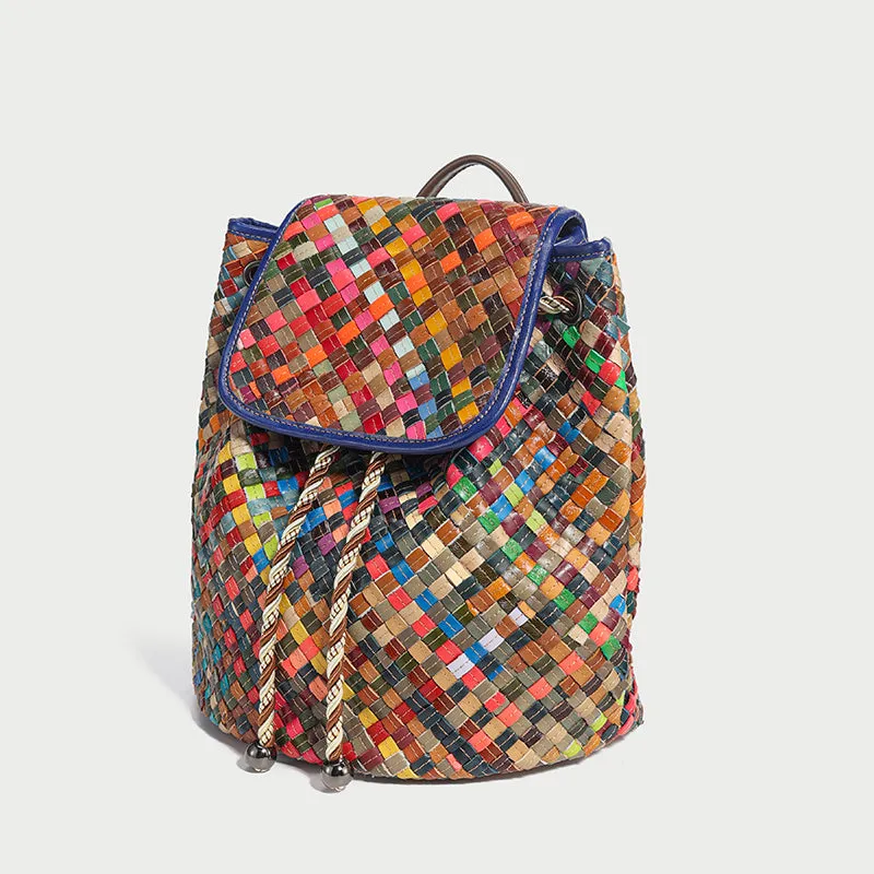 Sunset Everyday Woven Leather Backpack