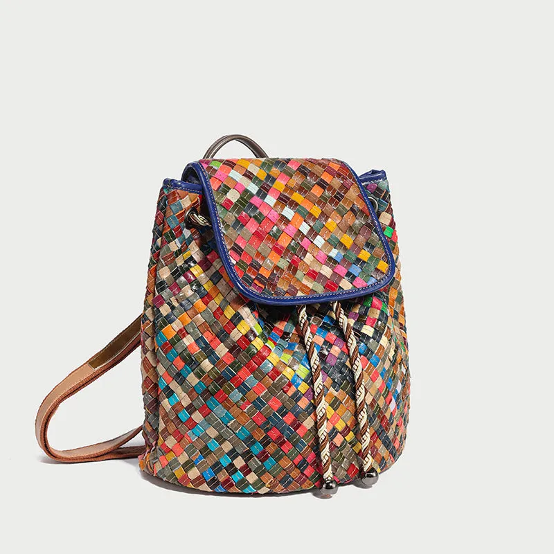 Sunset Everyday Woven Leather Backpack