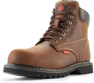 SUREWAY 6 Mens Soft Toe Work Boots for Men,Goodyear Welt,Extremely Comfortable Durable Proved,Superior Oil/Slip Resistant,Thicker Full Grain Leather,EH Safety Industrial Construction Boots