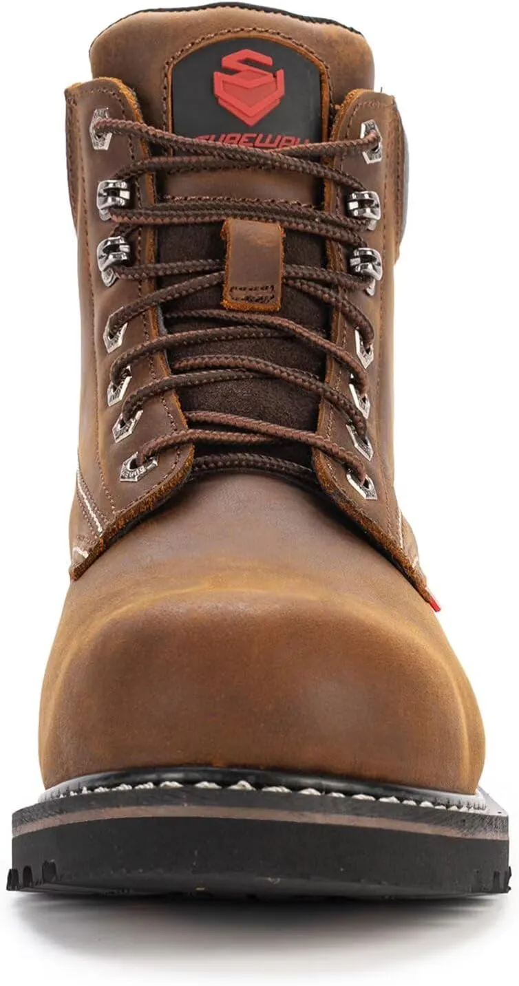 SUREWAY 6 Mens Soft Toe Work Boots for Men,Goodyear Welt,Extremely Comfortable Durable Proved,Superior Oil/Slip Resistant,Thicker Full Grain Leather,EH Safety Industrial Construction Boots