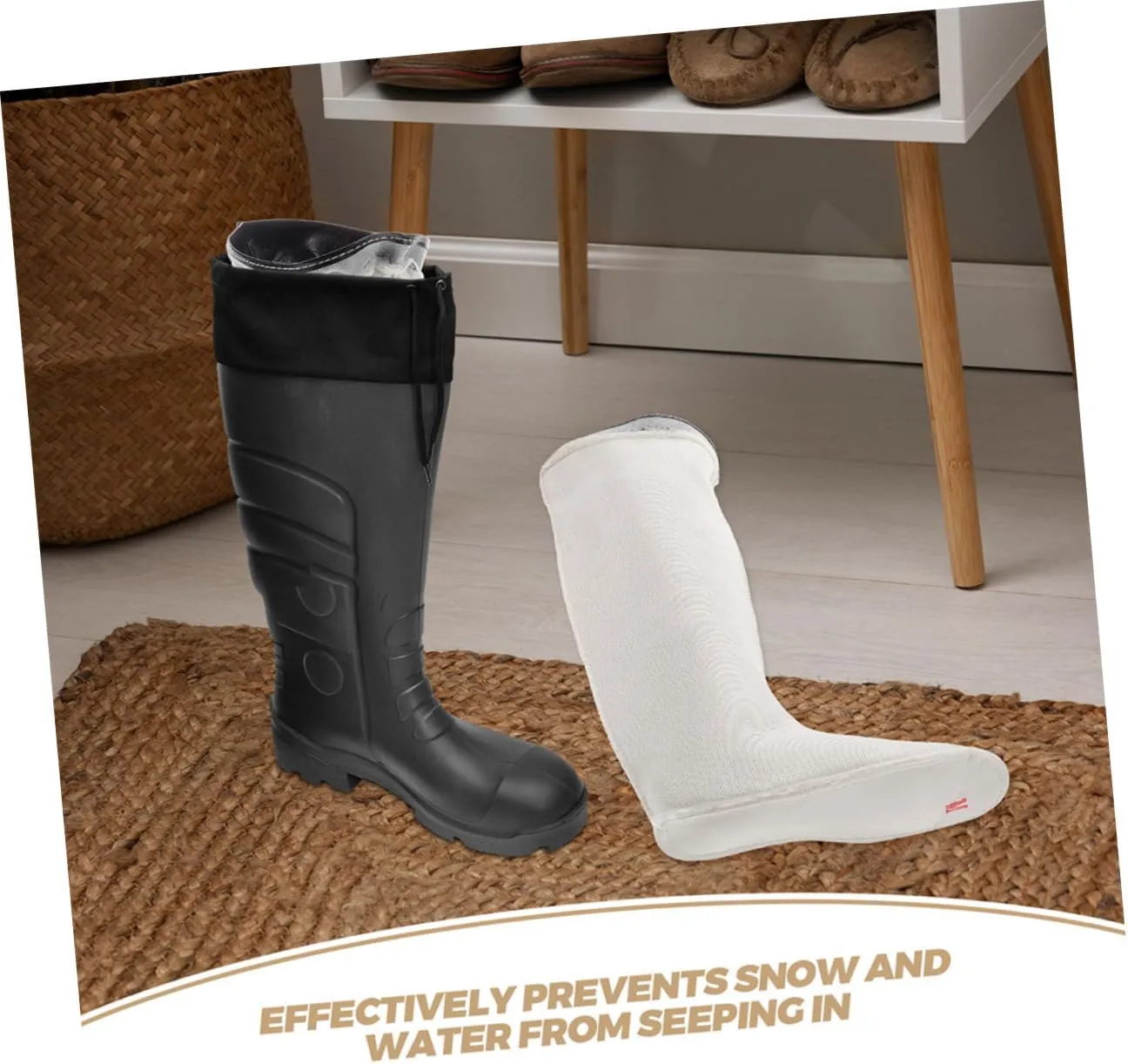 Thick Insulated Furry Liner Snow Boots for Men Winter Warm Rainproof Boot Liners Comfortable and Durable for Hiking