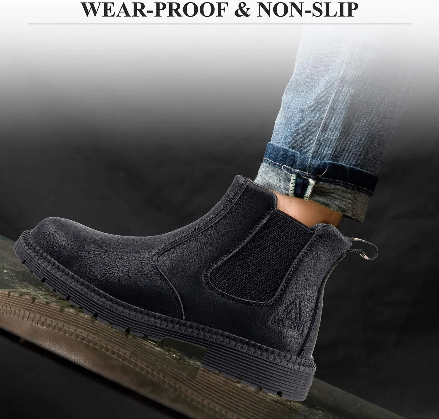 U-lite Steel Toe Safety Work Shoes for Men, Water-Proof Puncture-Proof Durable Indestructible Industrial Construction Outdoor Boots