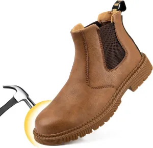 U-lite Steel Toe Safety Work Shoes for Men, Water-Proof Puncture-Proof Durable Indestructible Industrial Construction Outdoor Boots