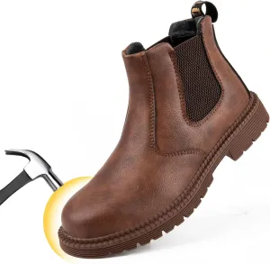 U-lite Steel Toe Safety Work Shoes for Men, Water-Proof Puncture-Proof Durable Indestructible Industrial Construction Outdoor Boots