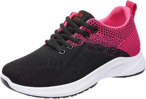 Walking Sneakers for Women Colorblock Mesh Lace Up Shoes Lightweigh Breathable Running Walking Workout Tennis Shoes