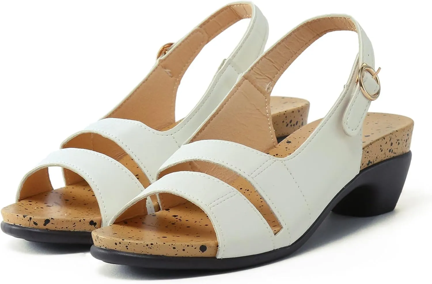 Wedge Sandals for Women 2025 Dressy Comfy Elegant Low Heel Open Toe Breathable Ankle Strap Sandals with Adjustable Buckle