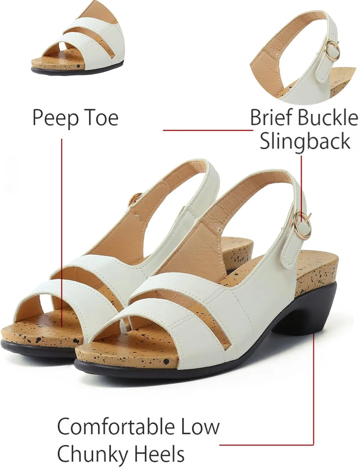 Wedge Sandals for Women 2025 Dressy Comfy Elegant Low Heel Open Toe Breathable Ankle Strap Sandals with Adjustable Buckle