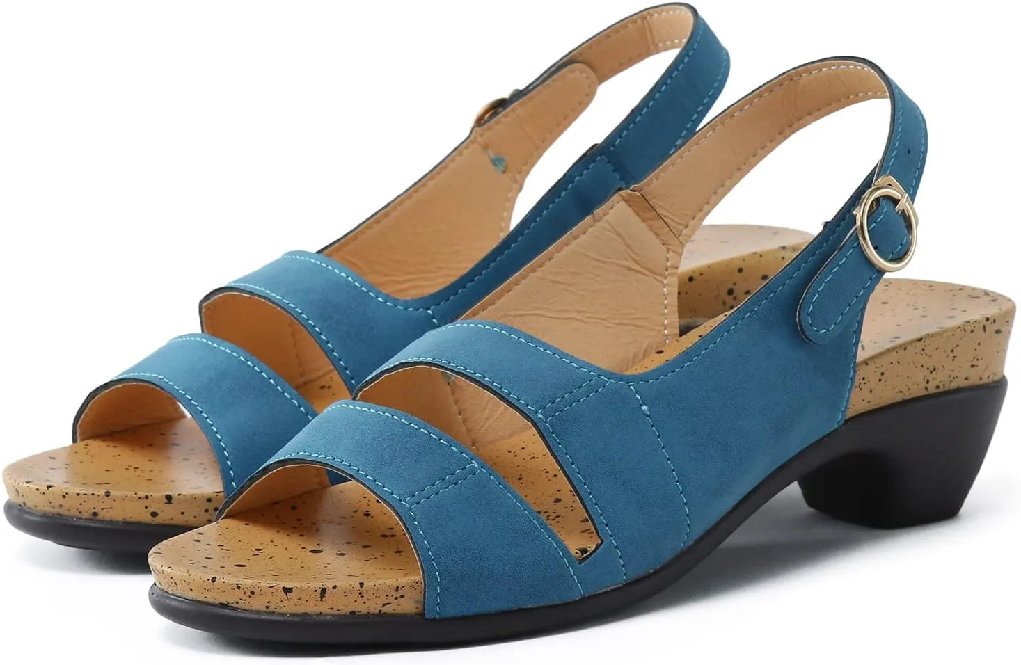 Wedge Sandals for Women 2025 Dressy Comfy Elegant Low Heel Open Toe Breathable Ankle Strap Sandals with Adjustable Buckle