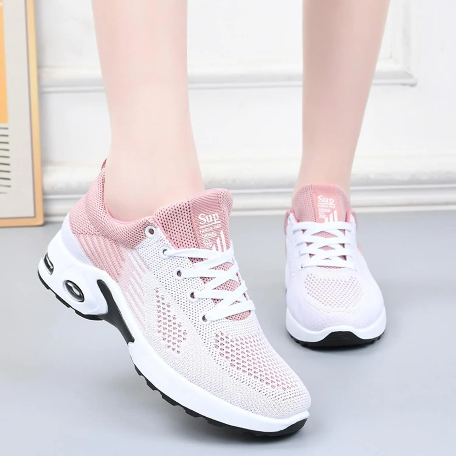 Women's Casual Sneakers  Lightweight, Breathable Non-Slip Walking Shoes for Work, Nursing, Running, and Everyday Use