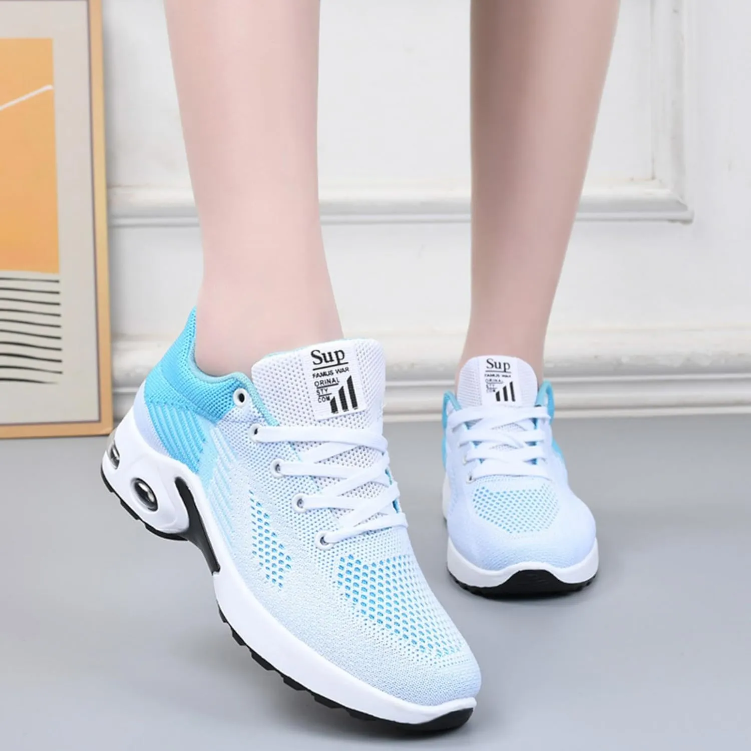 Women's Casual Sneakers  Lightweight, Breathable Non-Slip Walking Shoes for Work, Nursing, Running, and Everyday Use