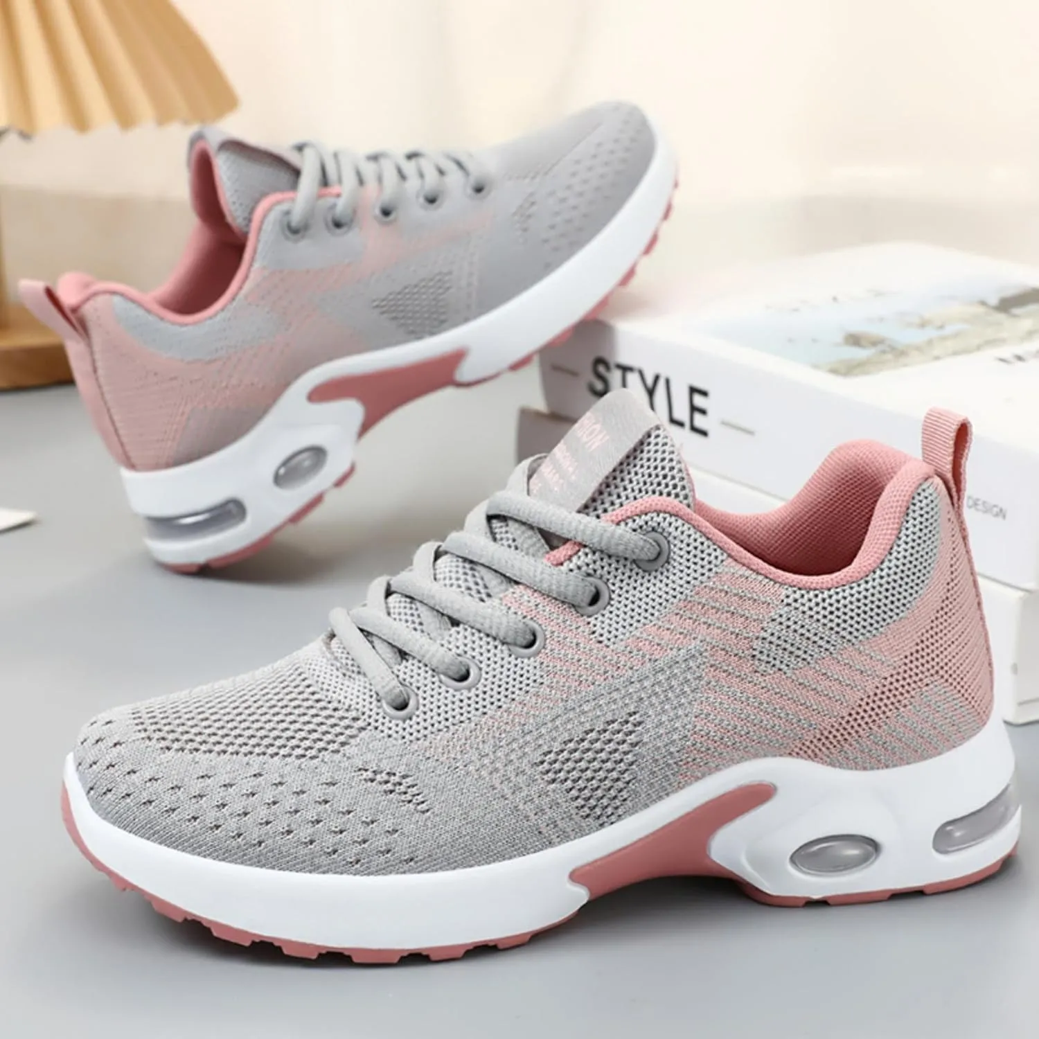 Women's Cushion Sneakers - Breathable, Non-Slip Walking Shoes with Shock-Absorbing Comfort, Lightweight for Running, Walking, and Everyday Use