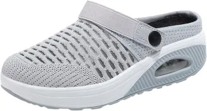 Womens Sandals Air Cushion Mules with Breathable Mesh Adjustable Back Strap Lightweight Platform Clogs for Summer Beach Walking Casual Sandals Outdoor Travel Non Slip Comfort with Arch Support 2025