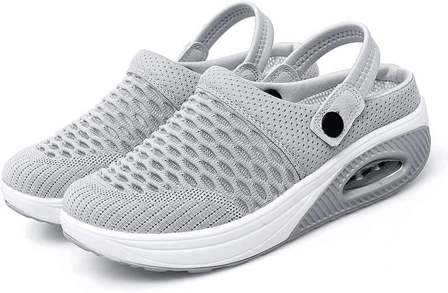 Womens Sandals Air Cushion Mules with Breathable Mesh Adjustable Back Strap Lightweight Platform Clogs for Summer Beach Walking Casual Sandals Outdoor Travel Non Slip Comfort with Arch Support 2025