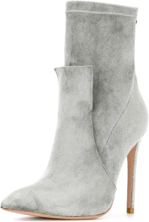 XYD Fashion Closed Pointed Toe Stiletto High Heel Ankle Boots Back Zipper Mid Calf Short Bootie Party Event Chic Shoes