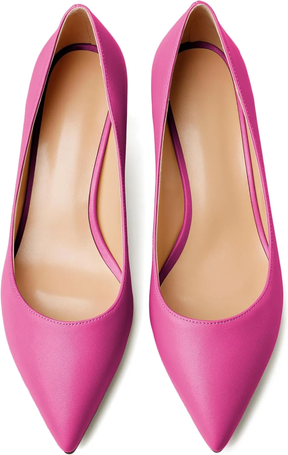 YODEKS Women's Pointed Toe Pumps 2" Kitten Middle Heel Chic Pumps Comfort Slip On Low Heel Dress Pumps Shoes