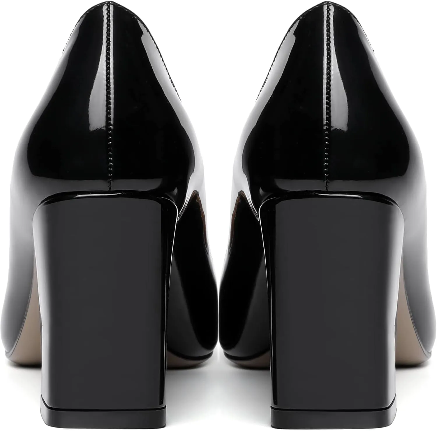 Zamikoo Women Chunky Heel Pumps Block High Heel Slip On Closed Pointed Toe Dress Pumps for Work Casual Daily Life Party Dress