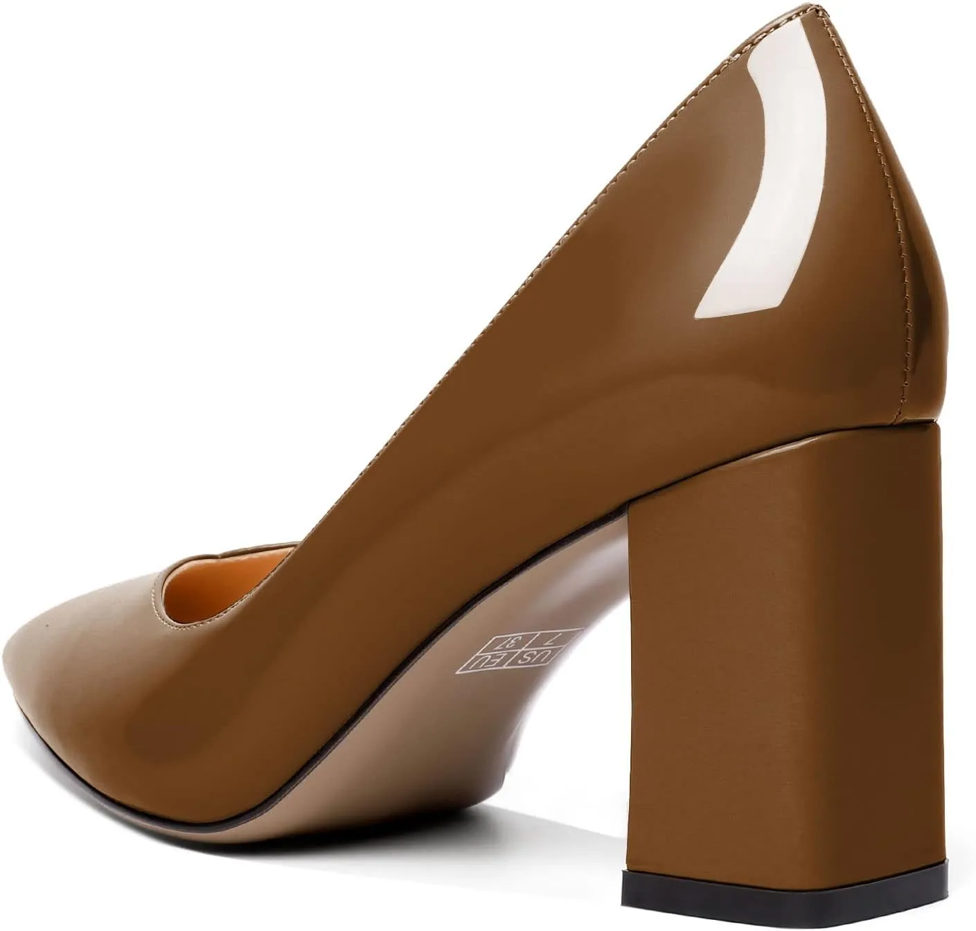 Zamikoo Women Chunky Heel Pumps Block High Heel Slip On Closed Pointed Toe Dress Pumps for Work Casual Daily Life Party Dress